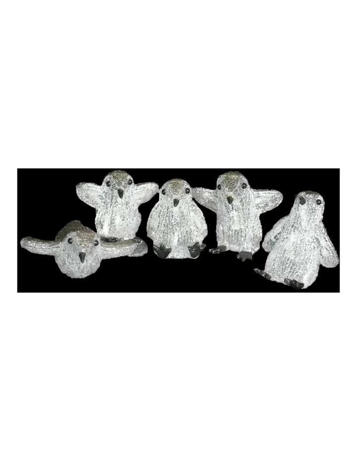 Acrylic Baby Penguin Christmas Lights 5 Pieces Set image 2