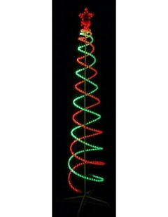 4 Colour Options LED Double Spiral Tree Light 2.1m