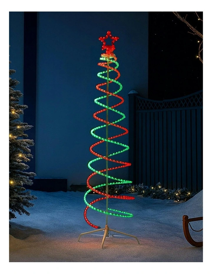 4 Colour Options LED Double Spiral Tree Light 2.1m image 2