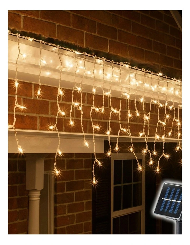 4 Colour Options Solar 480 LED Icicle Lights image 2