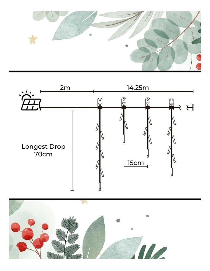 4 Colour Options Solar 480 LED Icicle Lights image 6