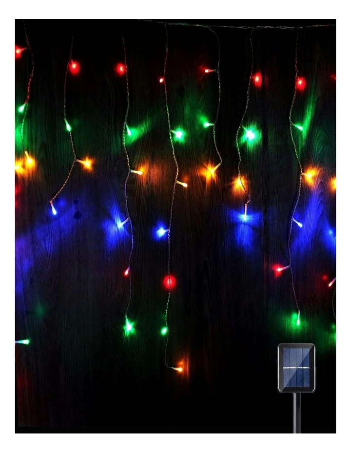 4 Colour Options Solar 480 LED Icicle Lights image 1