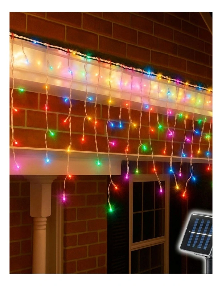 4 Colour Options Solar 480 LED Icicle Lights image 3