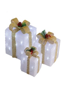 LED Acrylic Gift Box Set 3 Piece in Champagne