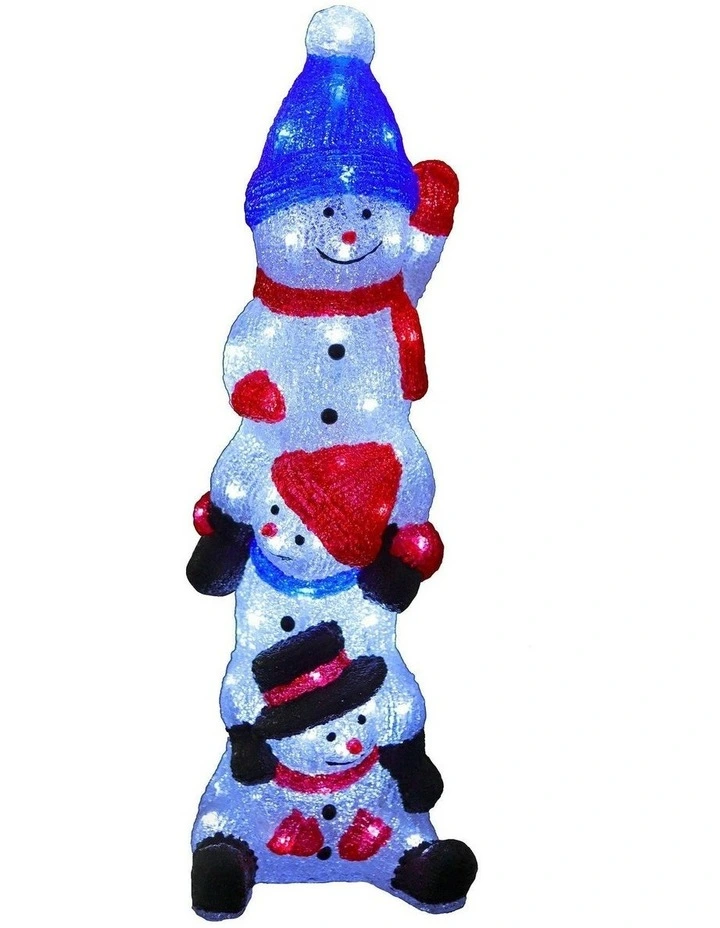 Acrylic Cheeky Snowmen Light Set of 3 in Assorted image 1