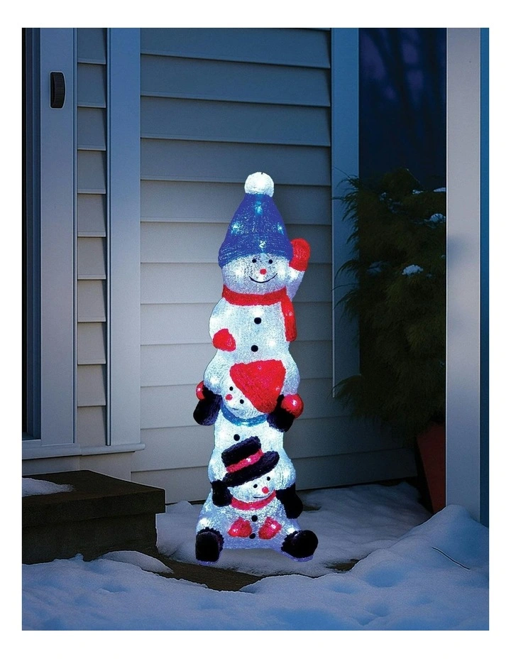 Acrylic Cheeky Snowmen Light Set of 3 in Assorted image 2