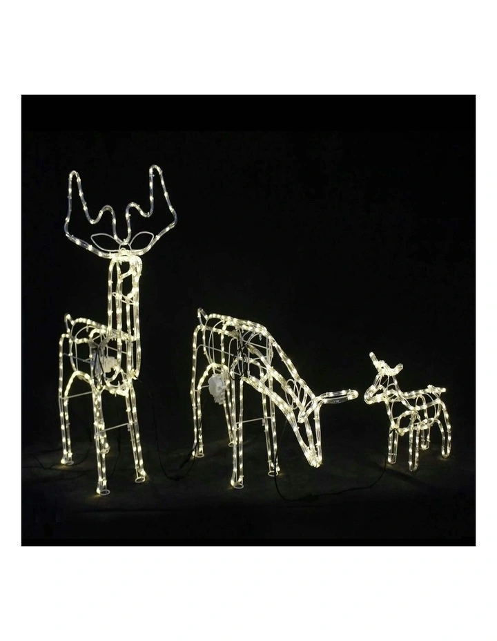 3D Illuminated LED Reindeer Family with Motor image 1