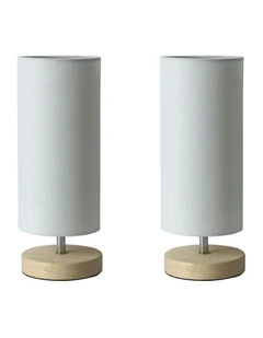 Mano Cylinder Table Lamp Set of 2 in White/Natural