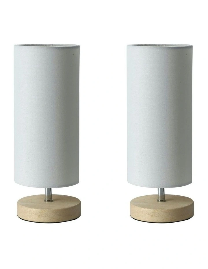 Mano Cylinder Table Lamp Set of 2 in White/Natural image 1