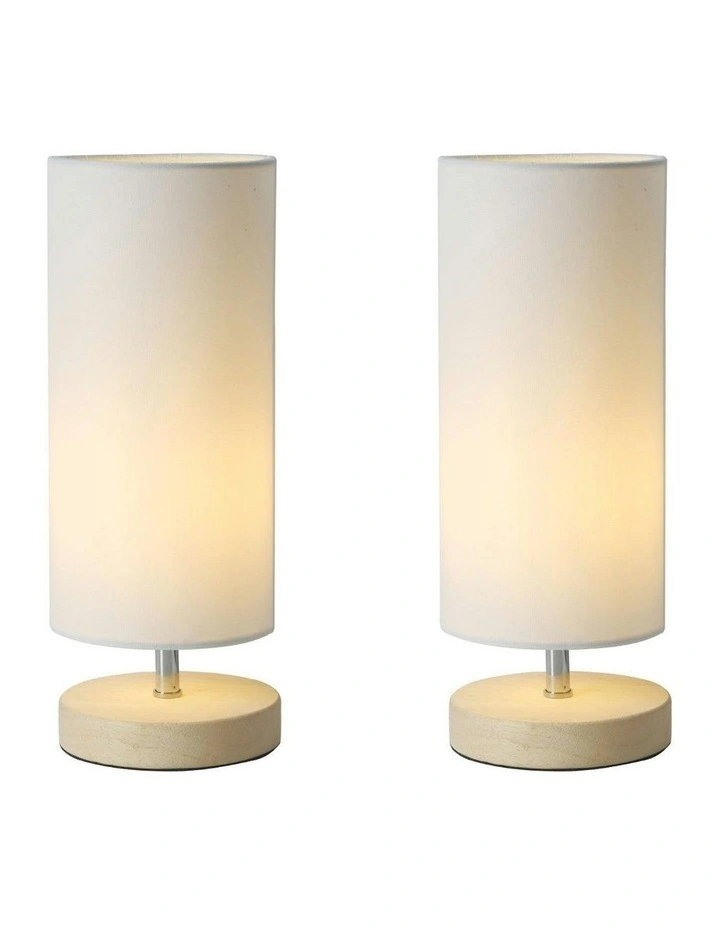 Mano Cylinder Table Lamp Set of 2 in White/Natural image 2