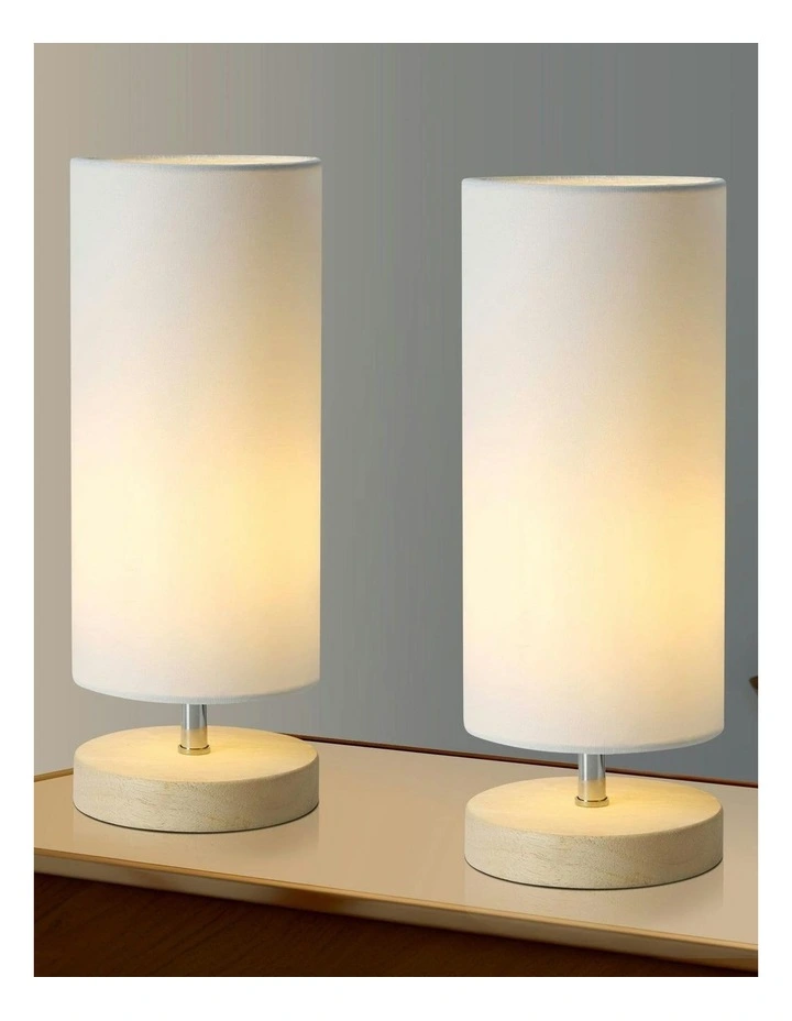 Mano Cylinder Table Lamp Set of 2 in White/Natural image 7