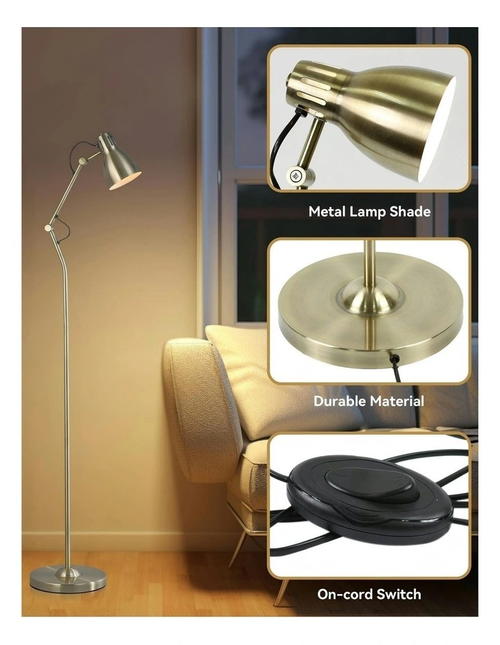 Nord Metal Floor Lamp in Antique Brass image 3
