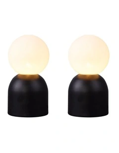 Elle Touch Table Lamp Set of 2 in Black
