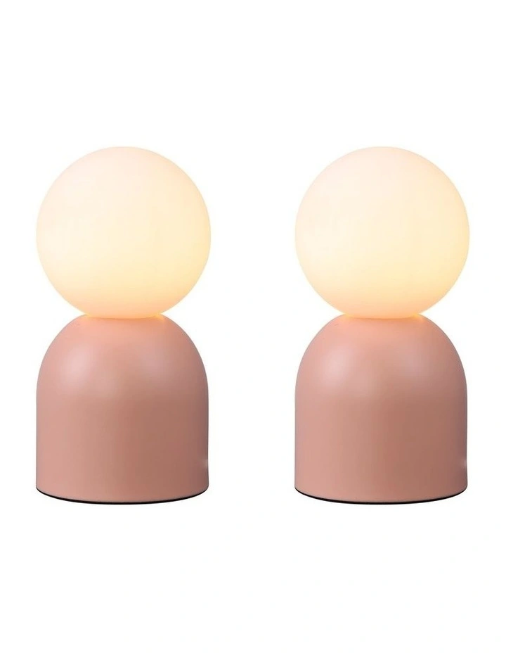 Elle Touch Table Lamp Set of 2 in Pink image 1