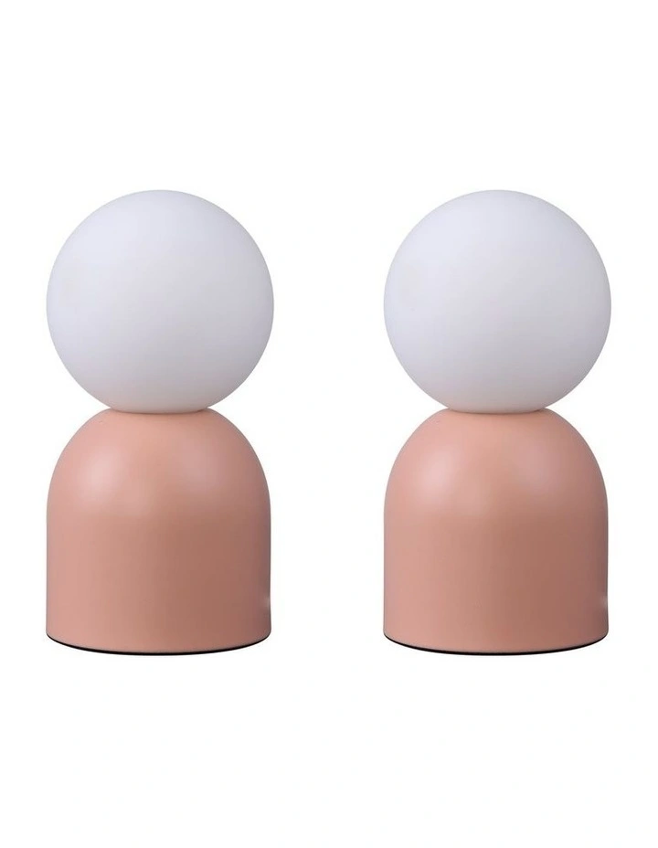 Elle Touch Table Lamp Set of 2 in Pink image 3