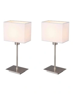 Pueblo Table Lamp Set of 2 in White