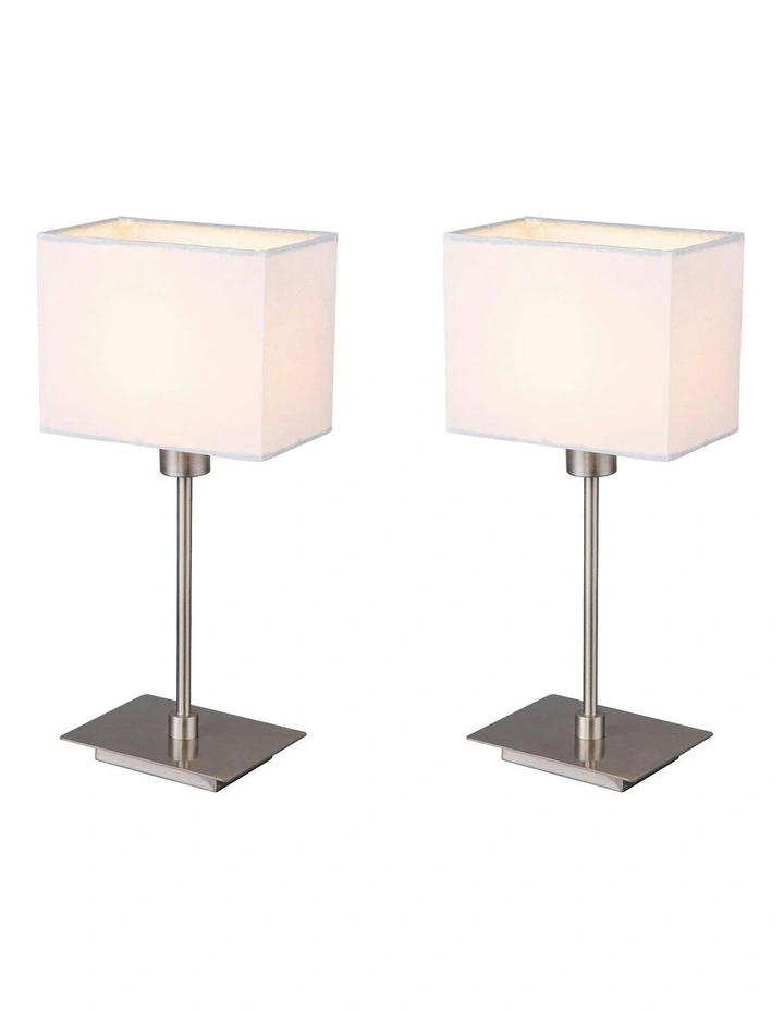 Pueblo Table Lamp Set of 2 in White image 1