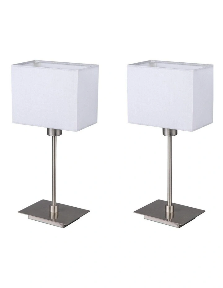 Pueblo Table Lamp Set of 2 in White image 2