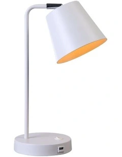 Mak USB Table Lamp in White