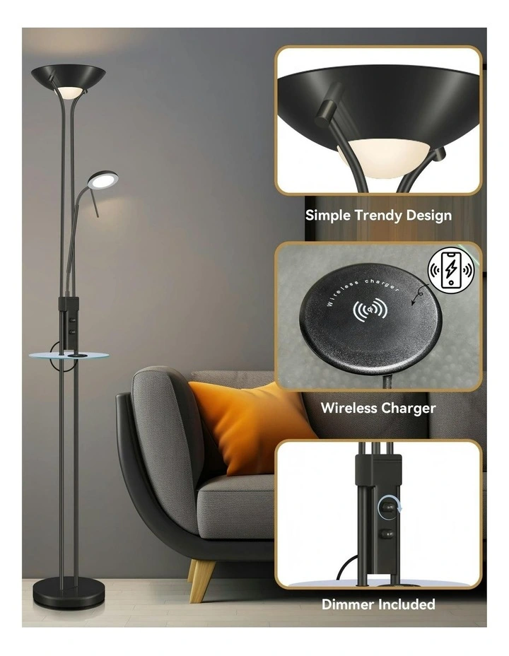 Seed USB LED Mother & Child Floor Lamp in Black image 4