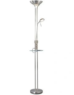 Seed USB LED Mother & Child Floor Lamp in Satin Chrome