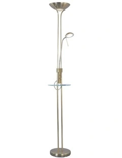 Seed USB LED Mother & Child Floor Lamp in Antique Brass