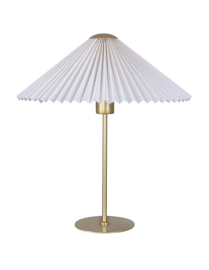 Peck Pleated Table Lamp in Gold/White image 1