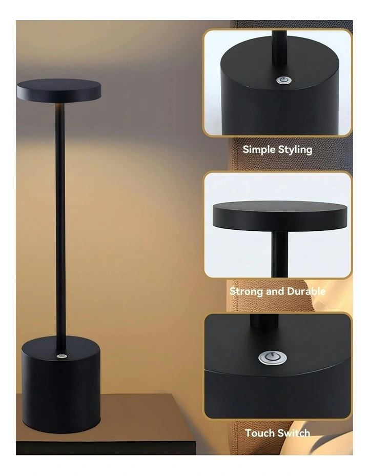 Portable LED Bar Table Lamp in Black image 3