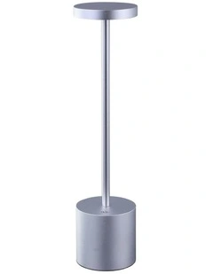 Portable LED Bar Table Lamp in Silver