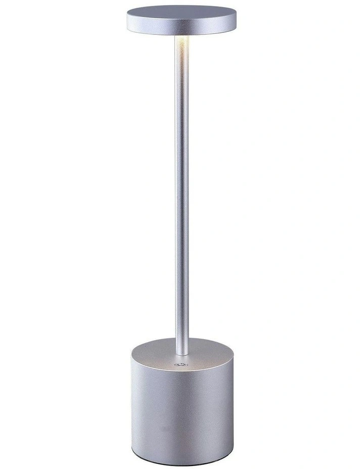 Portable LED Bar Table Lamp in Silver image 2