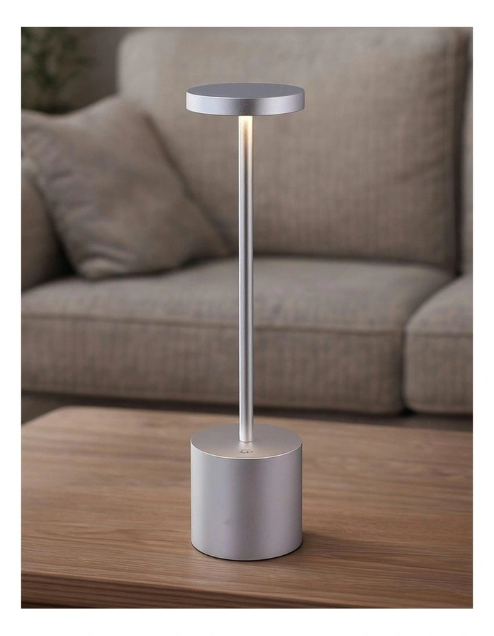 Portable LED Bar Table Lamp in Silver image 3