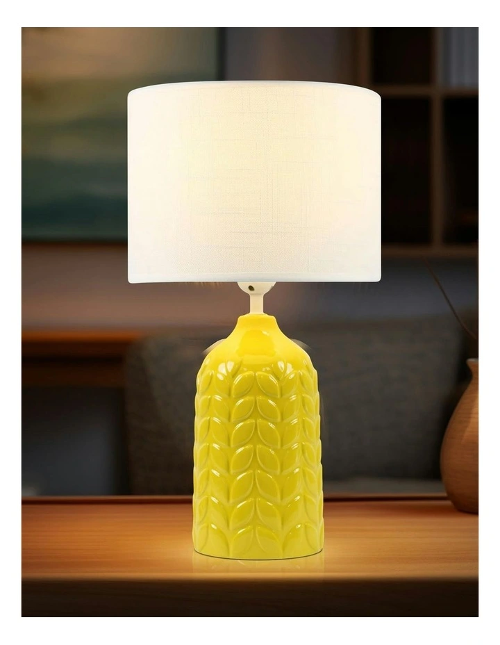 Bloom Ceramic Table Lamp in Yellow/White image 5