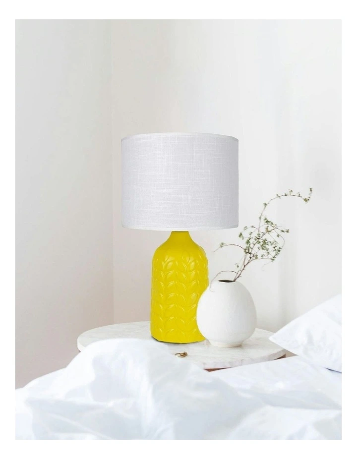 Bloom Ceramic Table Lamp in Yellow/White image 6