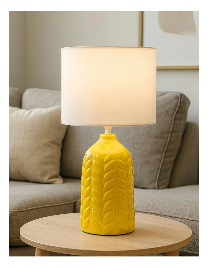 Bloom Ceramic Table Lamp in Yellow/White image 7