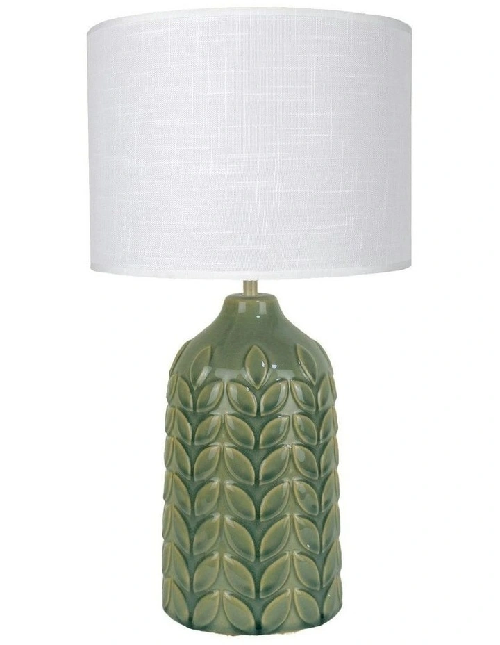 Bloom Ceramic Table Lamp in Green/White image 1