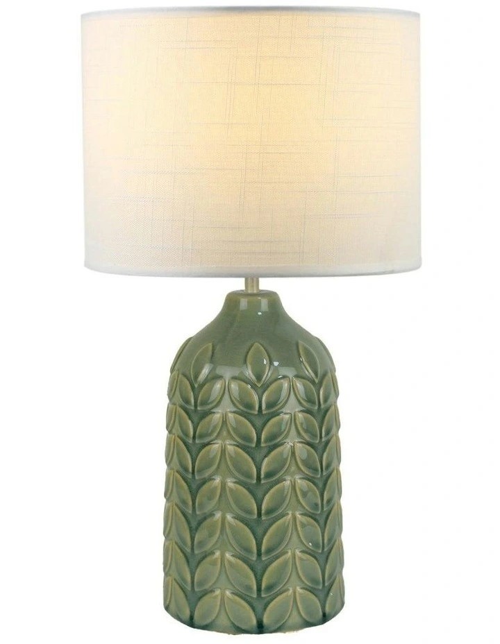 Bloom Ceramic Table Lamp in Green/White image 2