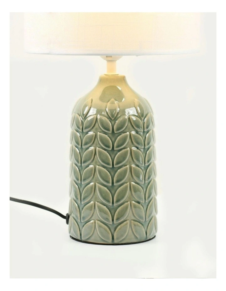 Bloom Ceramic Table Lamp in Green/White image 5