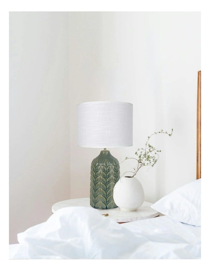 Bloom Ceramic Table Lamp in Green/White image 7