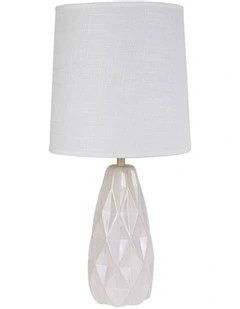 Ava Geo Ceramic Table Lamp in White