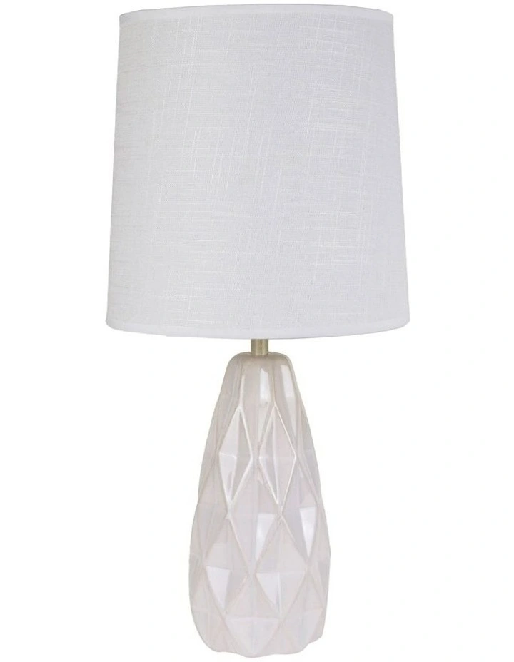 Ava Geo Ceramic Table Lamp in White image 1