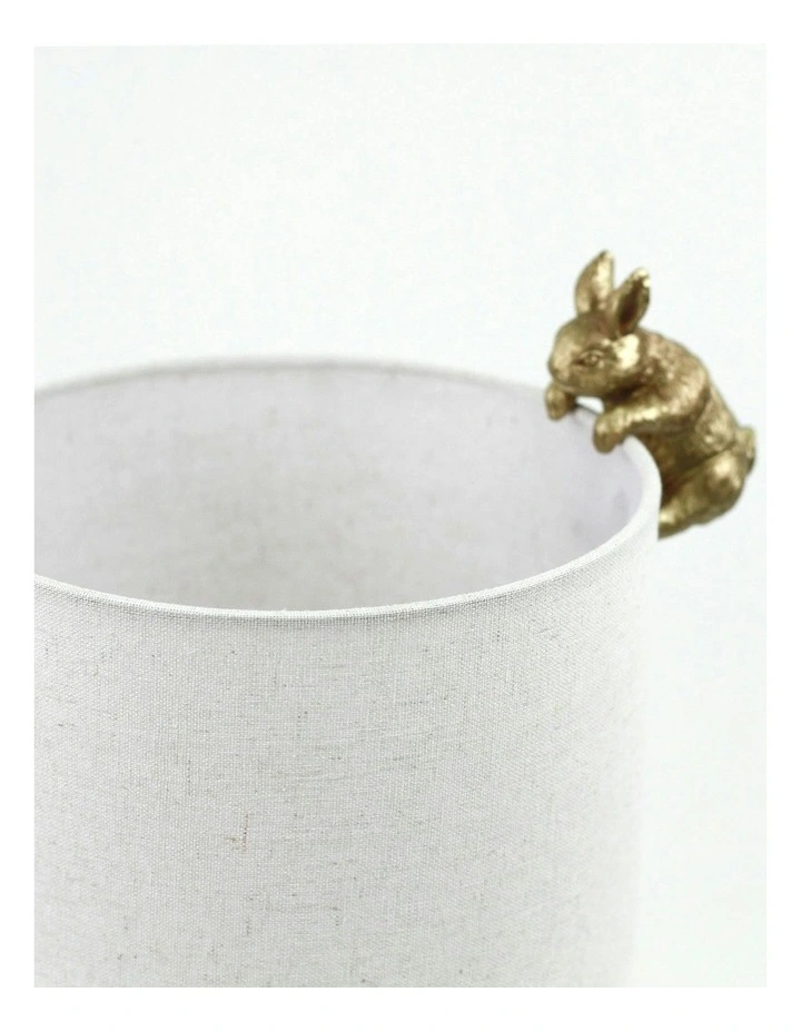 Two Rabbits Playing Table Lamp in Gold/White image 3