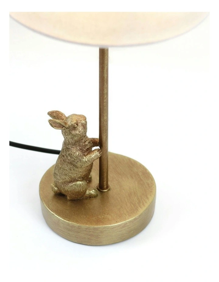 Two Rabbits Playing Table Lamp in Gold/White image 5