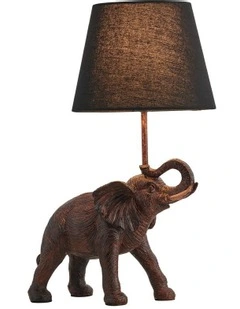 Elephant Trunk Up Table Lamp in Bronze