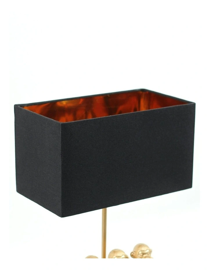 Three Wise Monkeys Table Lamp in Black/Gold image 7