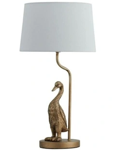Duck Standing Table Lamp in Cream/Pewter