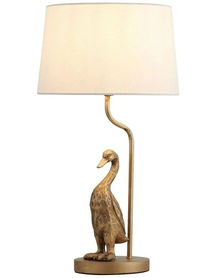 Duck Standing Table Lamp in Cream/Pewter image 2