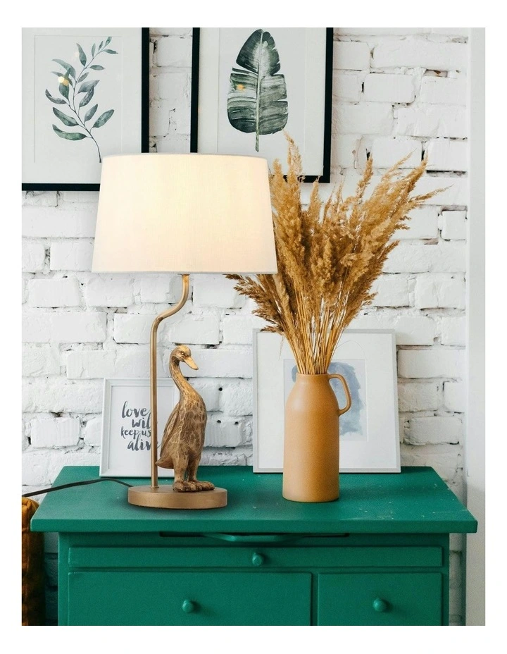 Duck Standing Table Lamp in Cream/Pewter image 4