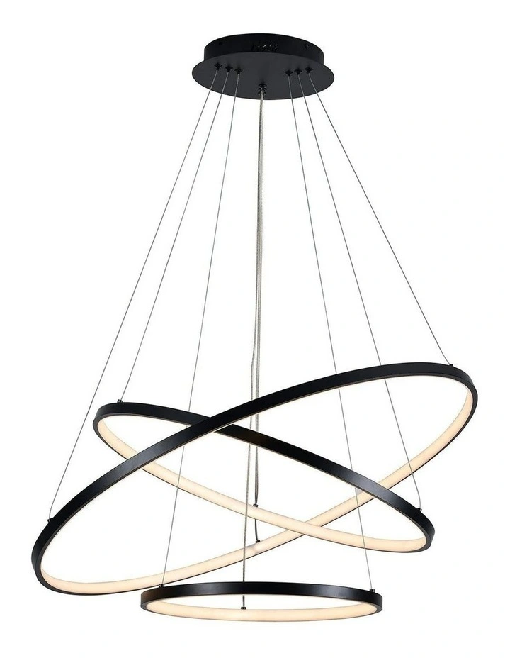 Trinity LED Pendant Light Large in Black image 2
