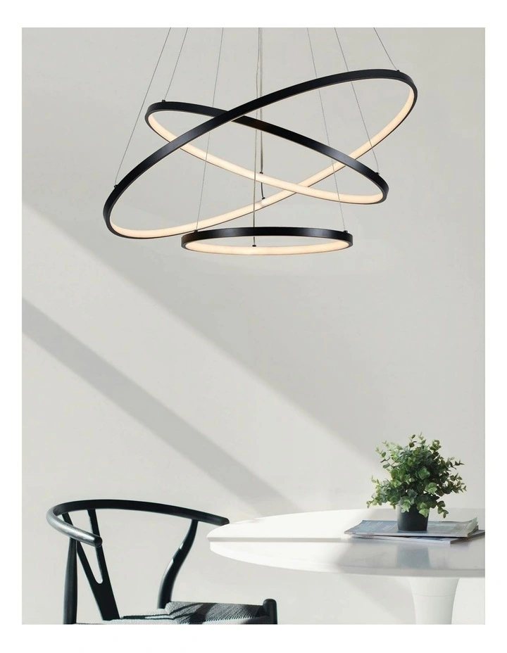 Trinity LED Pendant Light Large in Black image 3