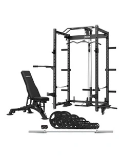 PR4 Folding Power Rack With 100kg Olympic Set in Black